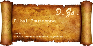 Dukai Zsuzsanna névjegykártya